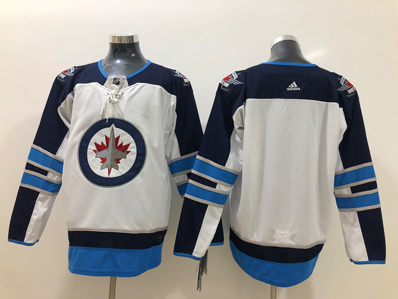 Men's Winnipeg Jets Blank adidas White Away Jersey Men's Winnipeg Jets Blank adidas White Away Jersey